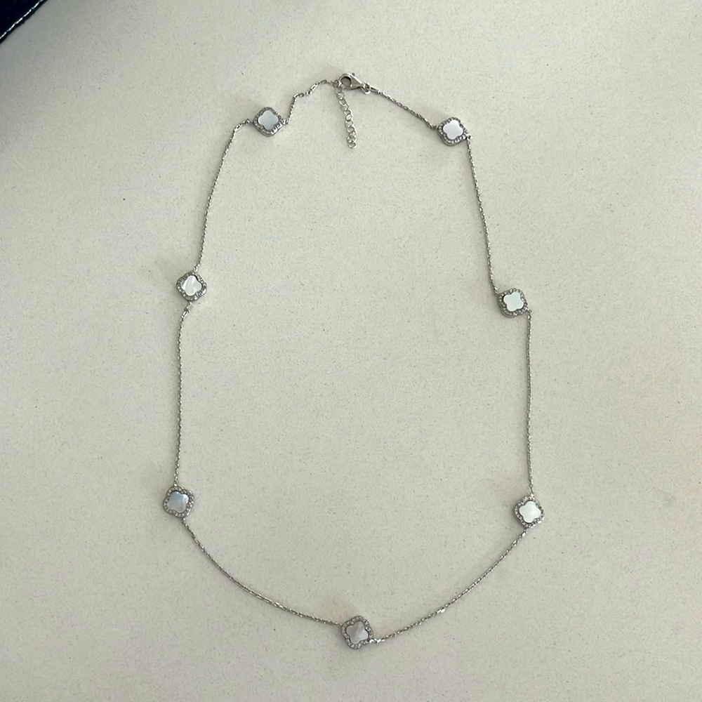 925 4 clover sterling silver necklace